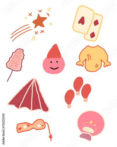 Colorful Doodle Illustration Hand Drawn Clipart