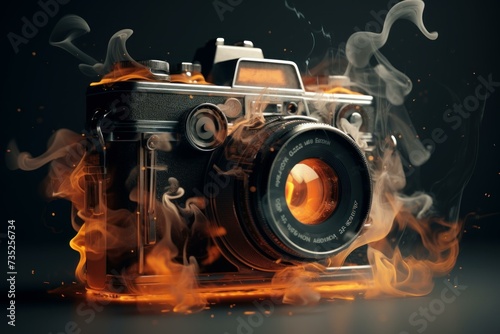 Portable Photo camera. Instant studio shooting. Generate Ai
