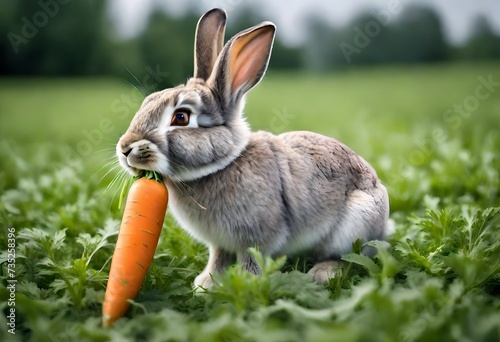 rabbit eating carrot © Zafar