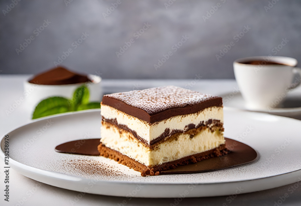 tiramisu dessert on minimal background tiramisu dessert on minimal background