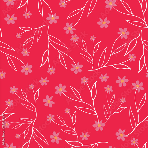 textile design with abstract flower pattern image