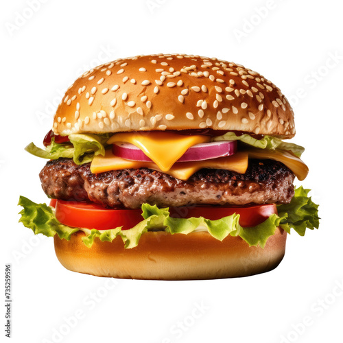 Hamburger on transparent background