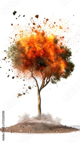 A tree is burning