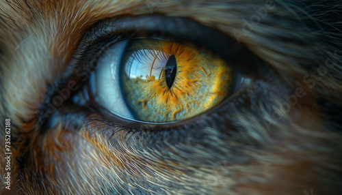 High quality stock photography macro close up of cat eye,generative ai