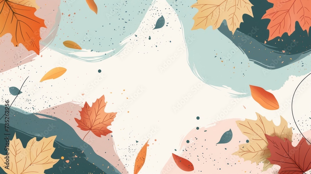 Watercolor autumn leaf background