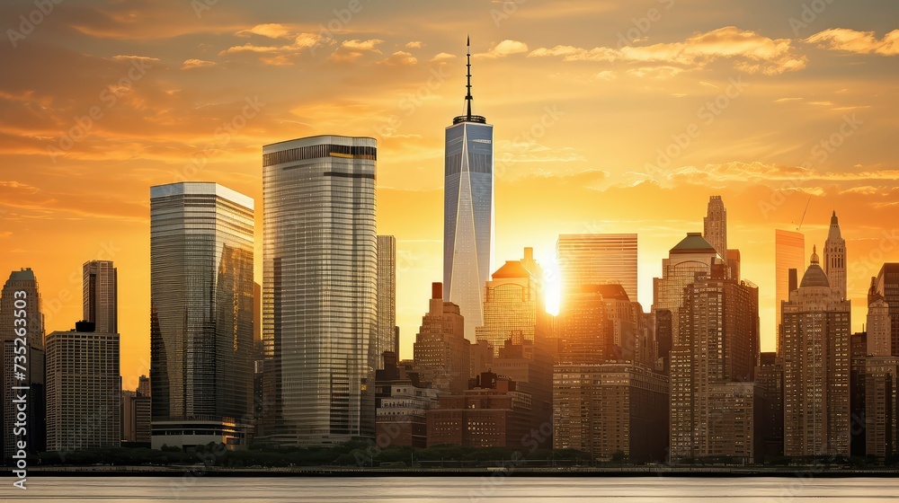 Fototapeta premium business manhattan office buildings