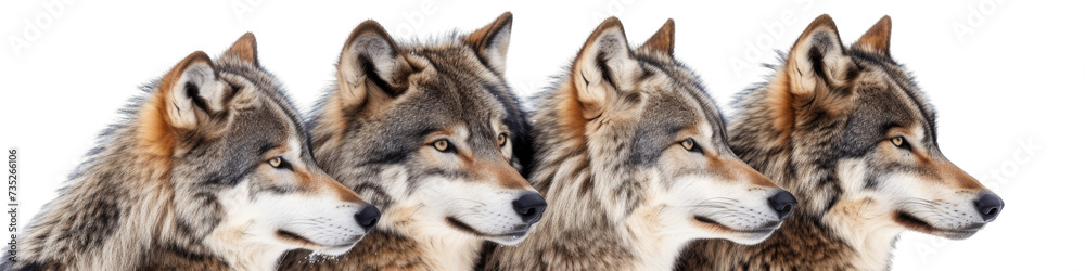Profile of a Wolf Pack, Captivating Wildlife Portraits in Natural Hues