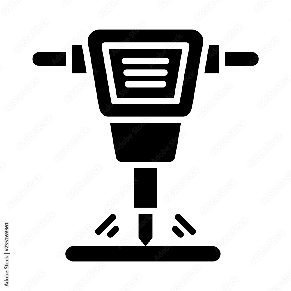 Jackhammer Glyph Icon Jackhammer Glyph Icon