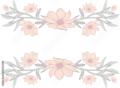 Romantic flower frame
