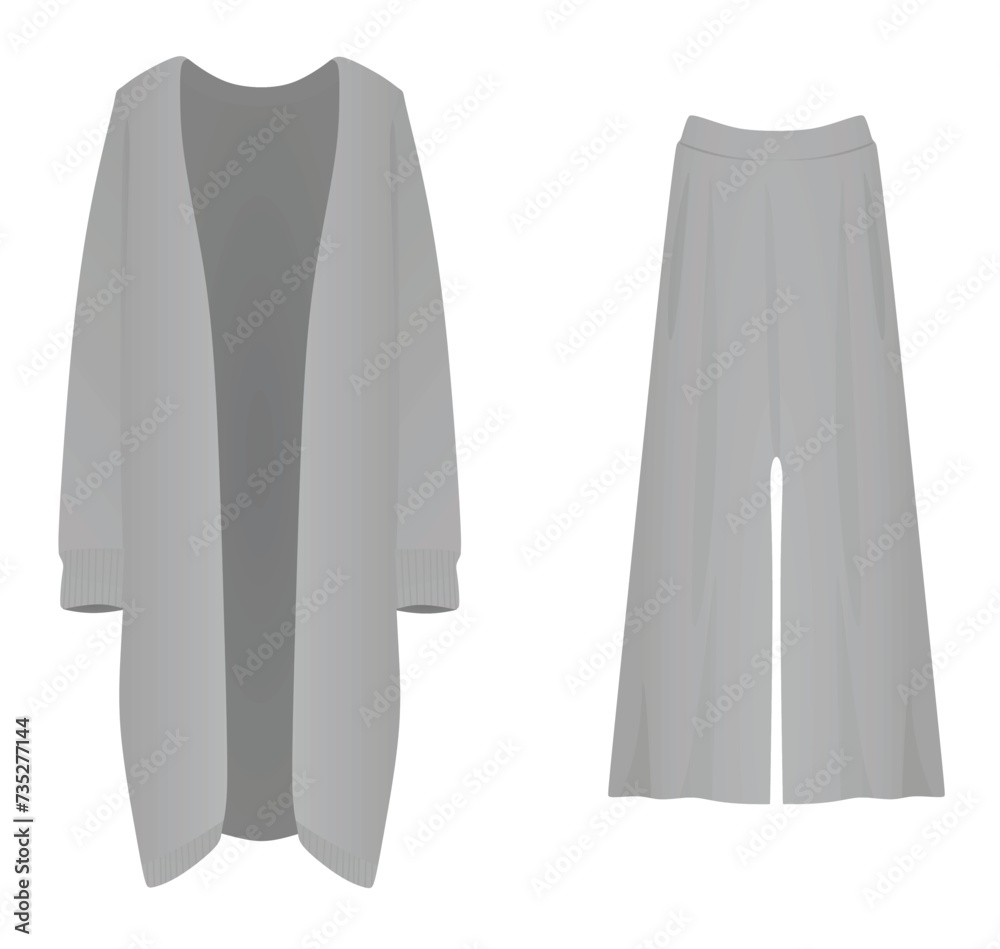 Women white jumper and pants. vector illustration