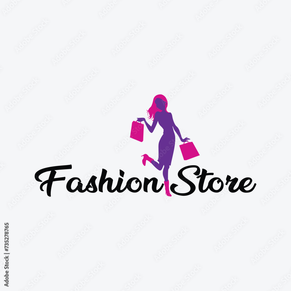 women and men fashion store logo design vector