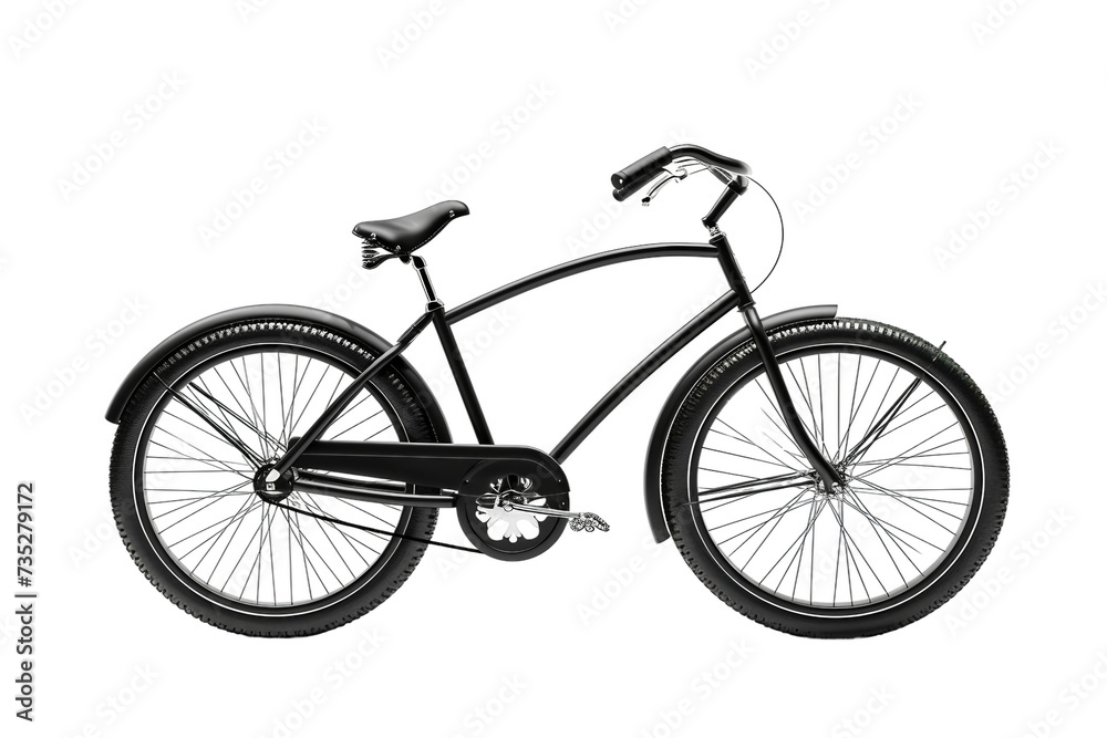 Shadow Cycle Noir Cruiser on Transparent Background, PNG