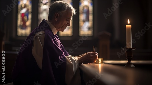 Wallpaper Mural Solemn Reflection: Serene Church Interior Captures the Spirit of Ash Wednesday Torontodigital.ca