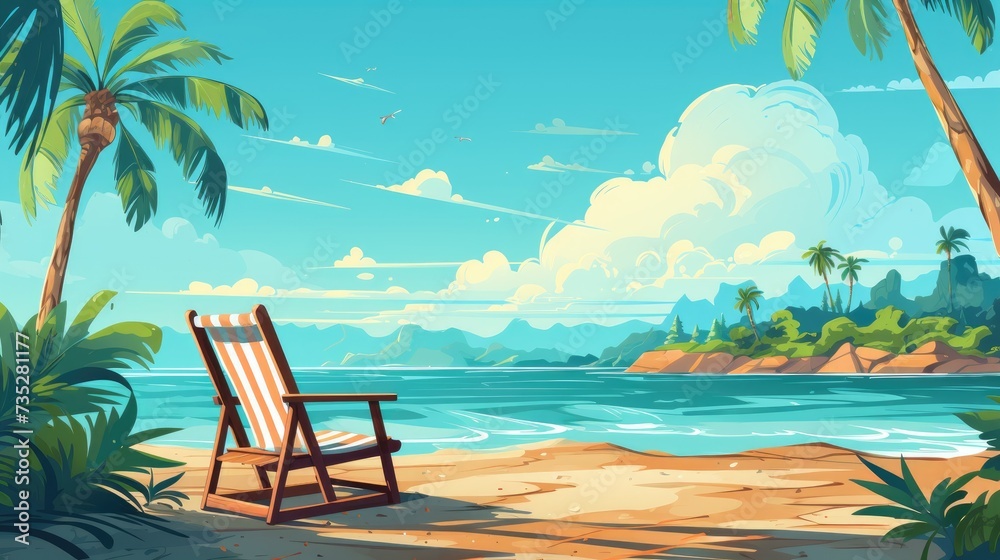 Fototapeta premium Magical Beach Background Illustration of Summer Beach Background