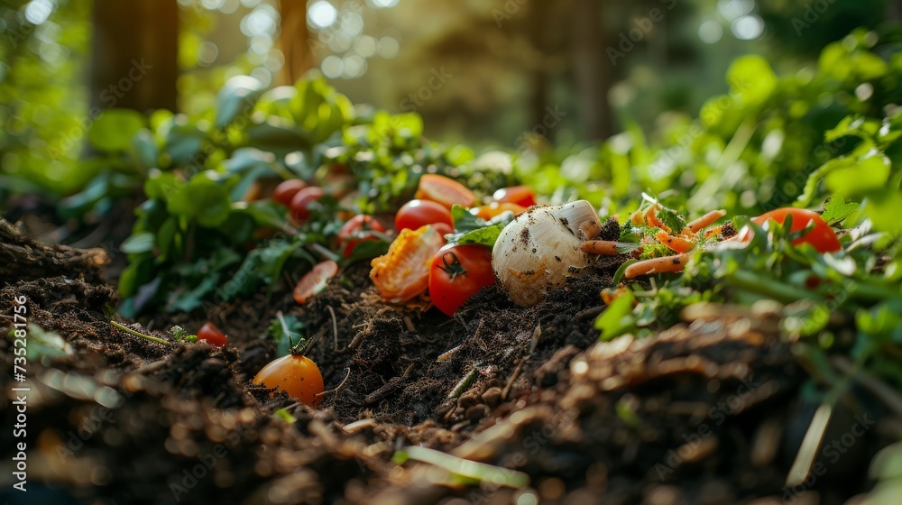 Highlighting the transformative power of composting: Recycling organic waste to nourish the earth., Generative AI.