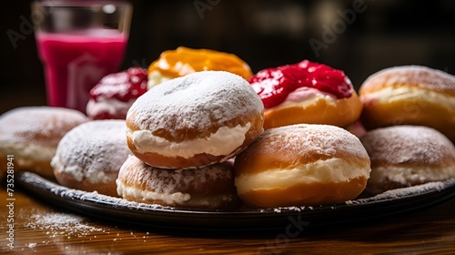A Taste of Tradition: Richly Colored Paczki Assortment Celebrates Paczki Day and Fat Tuesday