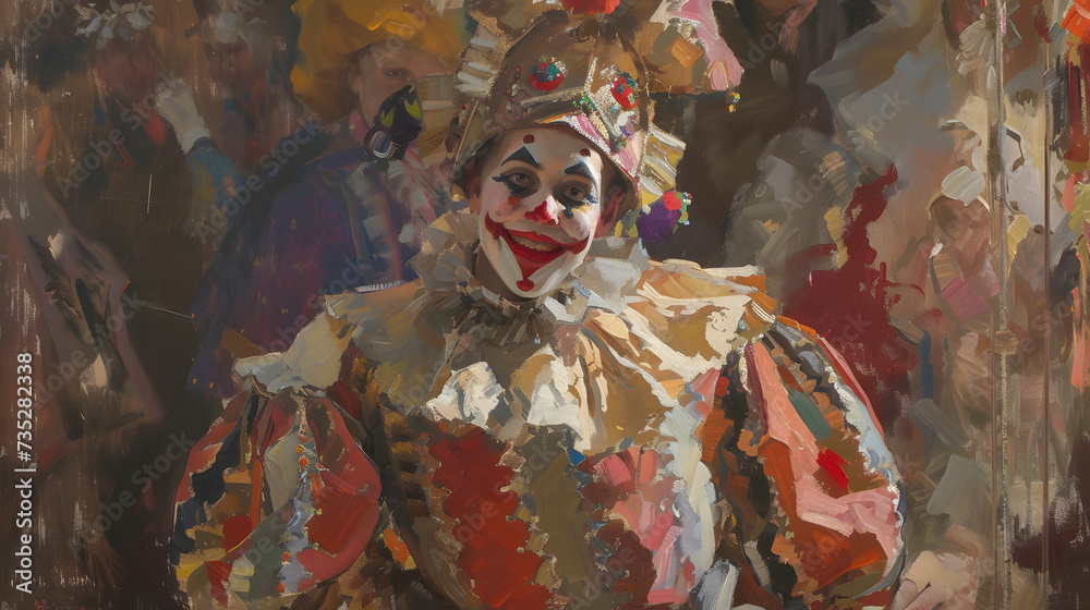 Fototapeta premium portrait of Jester with accessories