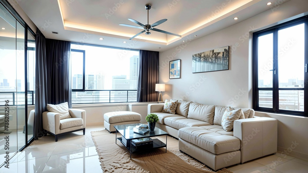 Stylish & Luxurious Urban Retreat - modern living room Stylish & Luxurious Urban Retreat - modern living room