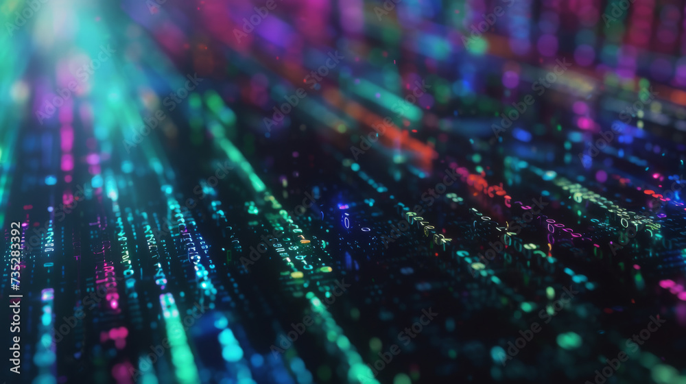 digital binary code background ,theme of technology and data flow in an urban environment. digital binary code background ,theme of technology and data flow in an urban environment.