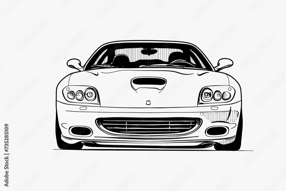 Sport car outline vector image. Vehicle art.
