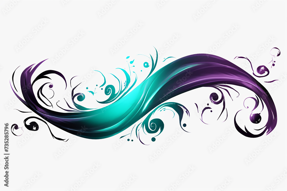 Abstract interlacing with leaves, branches and butterflies on a white background Abstract interlacing with leaves, branches and butterflies on a white background