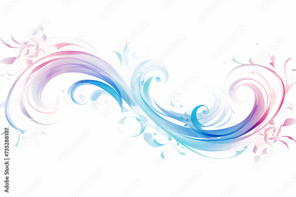 Decorative background ,Abstract interlacing with leaves, branches and butterflies on a white background Decorative background ,Abstract interlacing with leaves, branches and butterflies on a white background