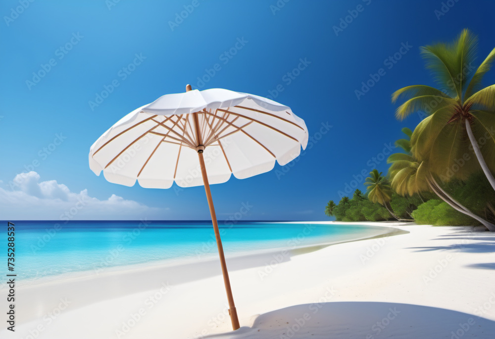 Beach umbrella on the seaside