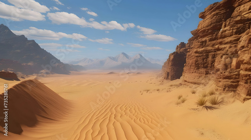 Velkry desert and sand dunes, cliffs