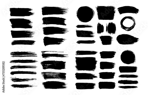 Brush stroke black collection  vector illustration