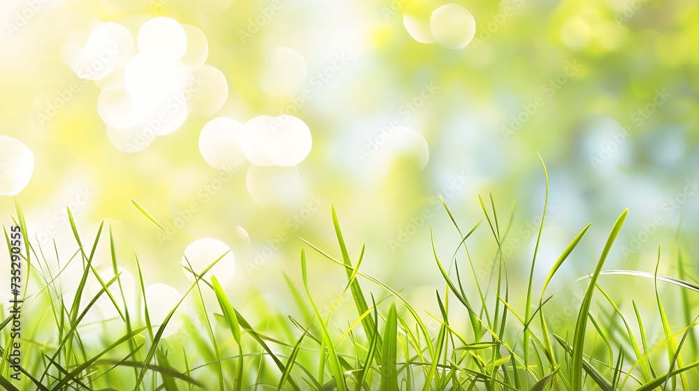 Generative AI : art abstract spring background or summer background with fresh grass