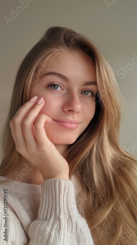 Young beautiful woman with beautiful manicure