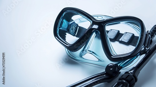 Generative AI : Diving Mask and Snorkel Isolated on White Background.