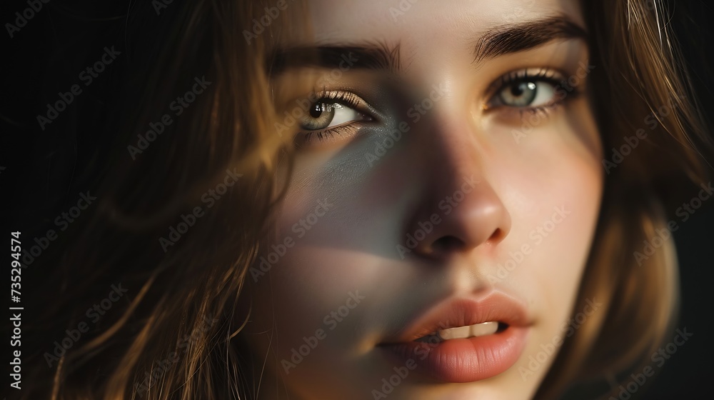 Generative AI : Beautiful Woman Face Portrait Generative AI : Beautiful Woman Face Portrait