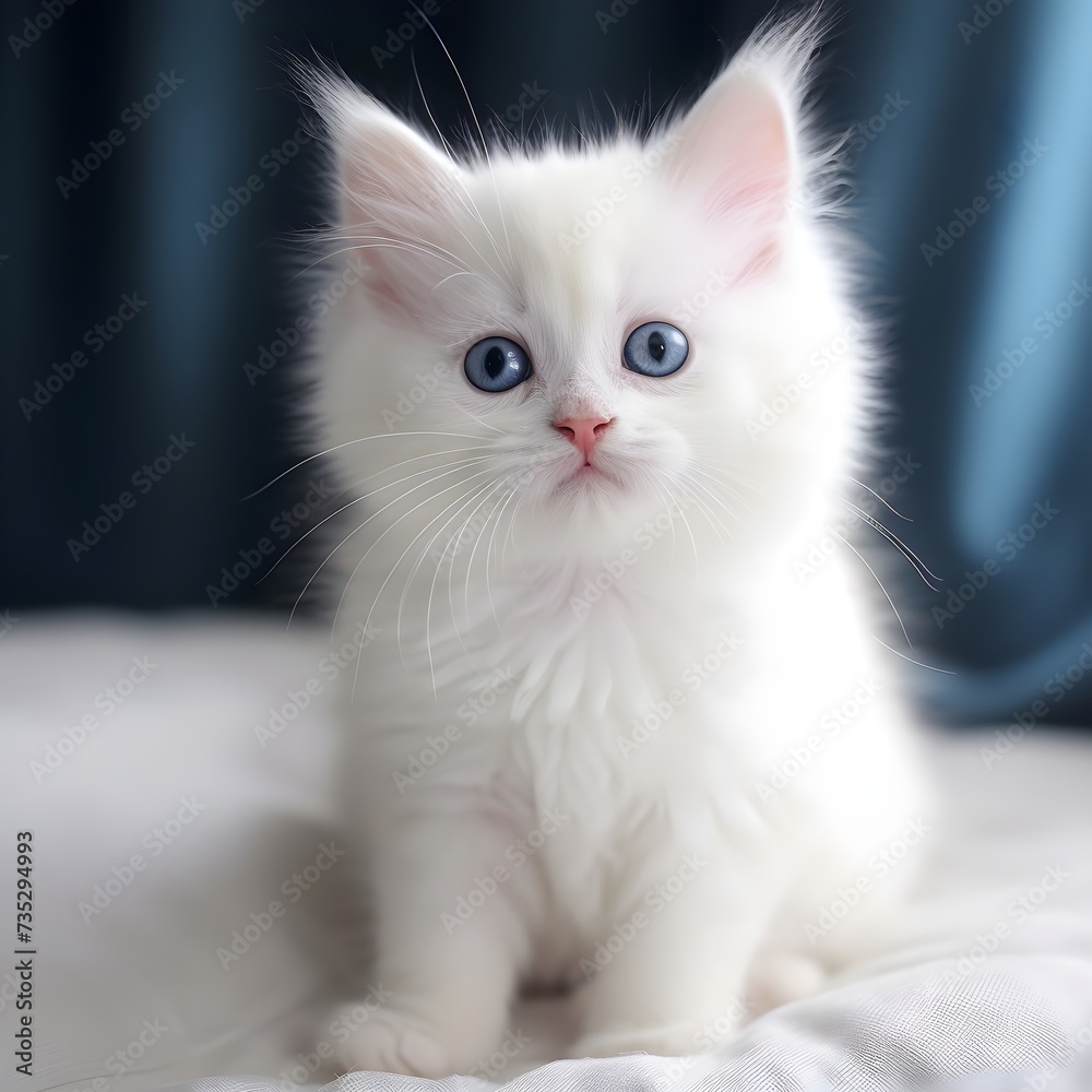 beautiful white persian cat looking at the camera generative ai