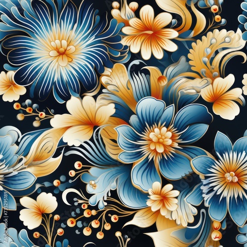 Bohemian Indonesian Batik Seamless Pattern