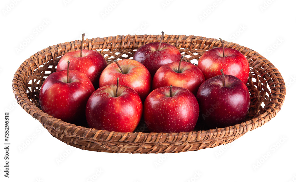 Basket with red apples with transparent background png Basket with red apples with transparent background png