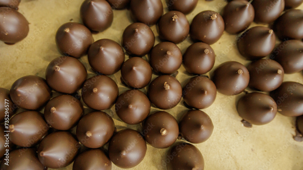 Closeup view of chocolate candy. Closeup view of chocolate candy.