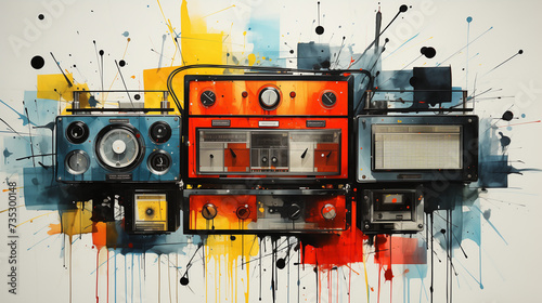 music background - old and new music sync - Tape recorder