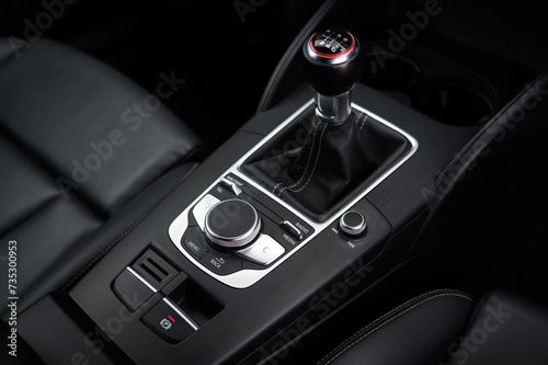 Sports car interior with manual gear stick © Harry
