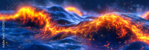 Fiery Abstract Background with Intense Heat and Dynamic Energy, Symbolizing Power and Natural Forces in a Dark Setting