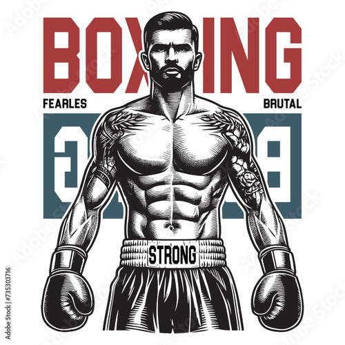 boxing mma fight tshirt design vector