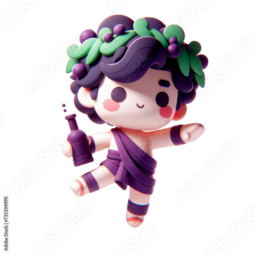 Adorable Grape-Themed Cartoon Character Figurine with Playful Pose and Detailed Design photo