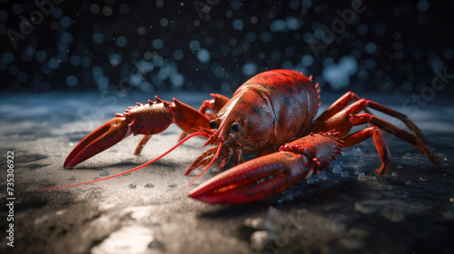 Lobster on dark background. Created with AI