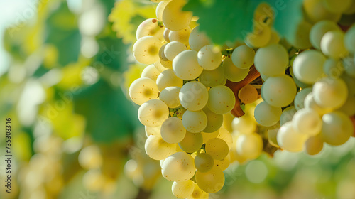 bunch of grapes on vine photo