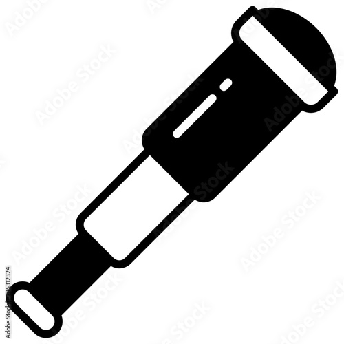 Spyglass glyph and line vector illustration