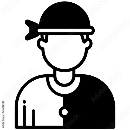 Sailor glyph and line vector illustration