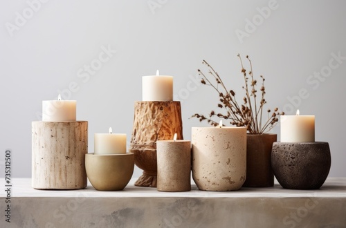 lit candles on a white table in candlelight