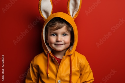 kid wearing an easter outfit wearing an easter egg