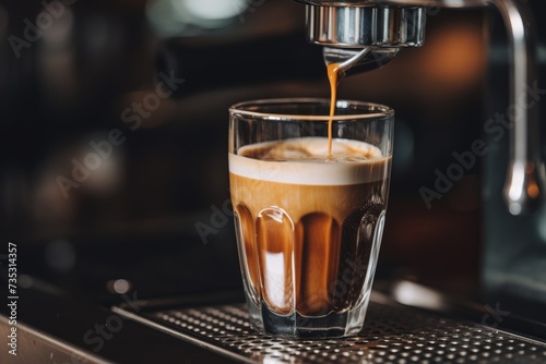 Close up of a espresso in a cafe