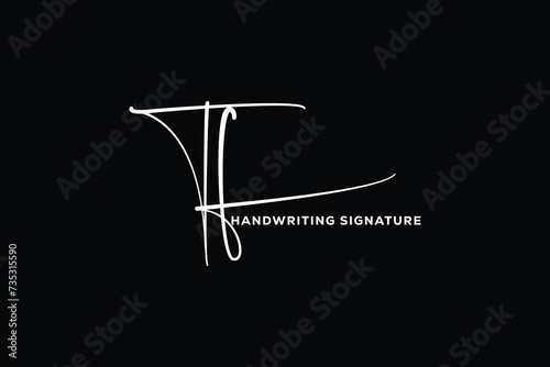 TF initials Handwriting signature logo. TF Hand drawn Calligraphy lettering Vector. TF letter real estate, beauty, photography letter logo design. © Design Hub